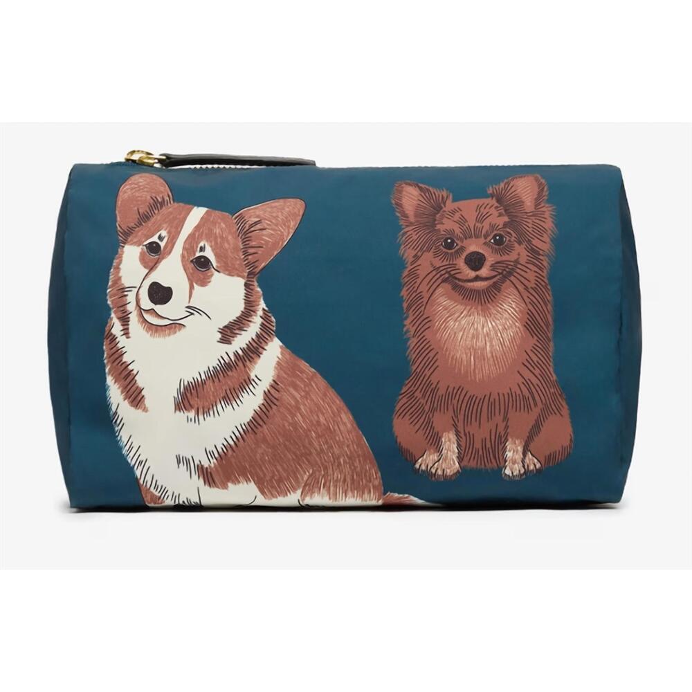 NEW INOUI EDITIONS women's toutou dogs case bag in blue